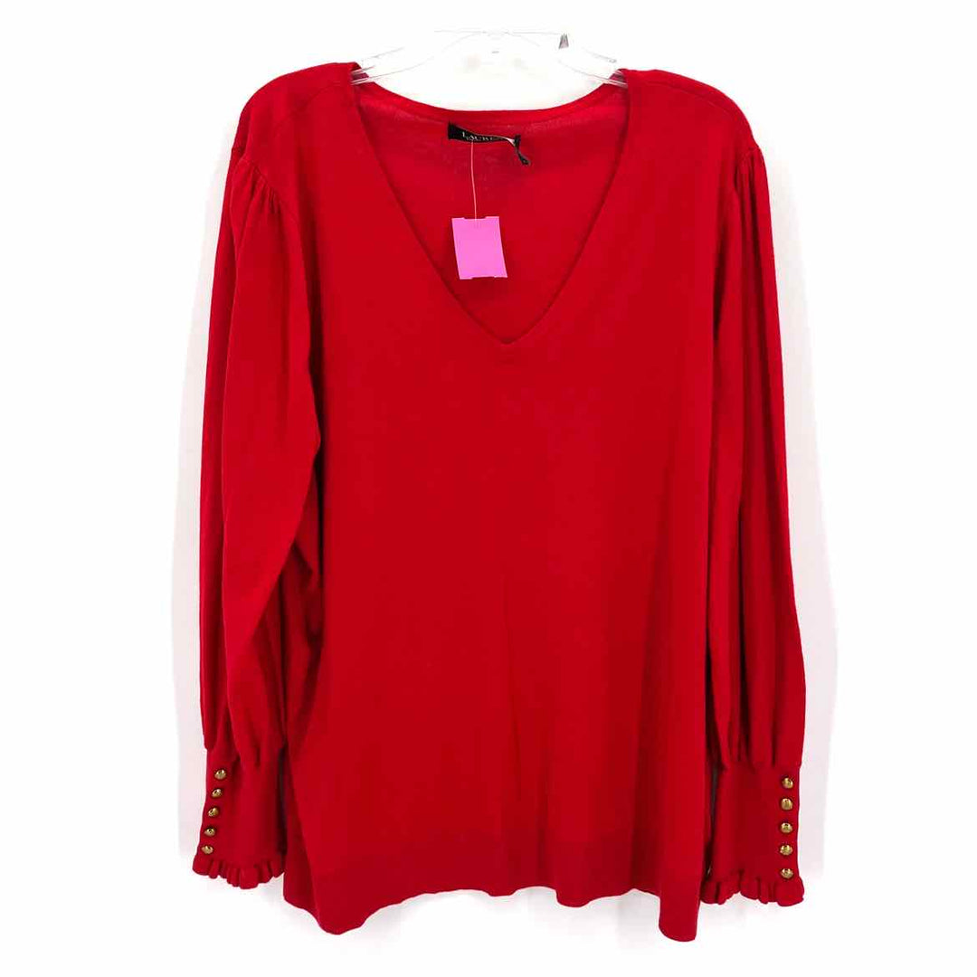 Size 3X RALPH LAUREN Red Knit Sweater