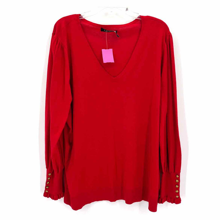 Size 3X RALPH LAUREN Red Knit Sweater