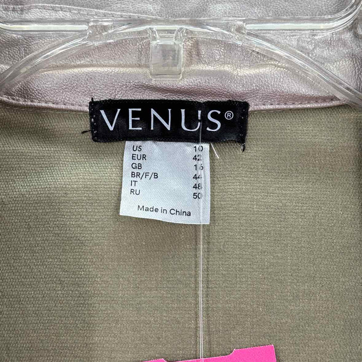 Size 10 VENUS Rose Gold Faux Leather Jacket