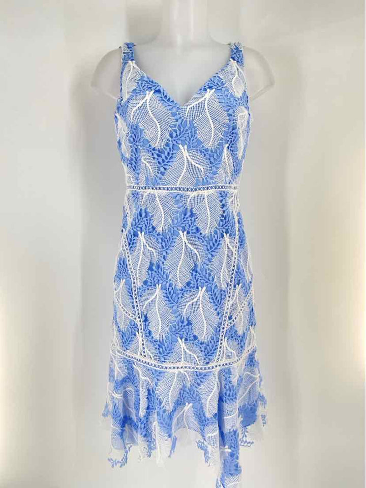 Size S ELIE TAHARI Blue Print Dress
