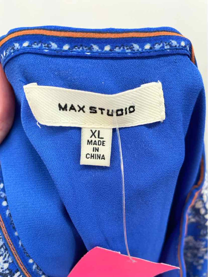 Size XL MAX STUDIO Blue Print Dress