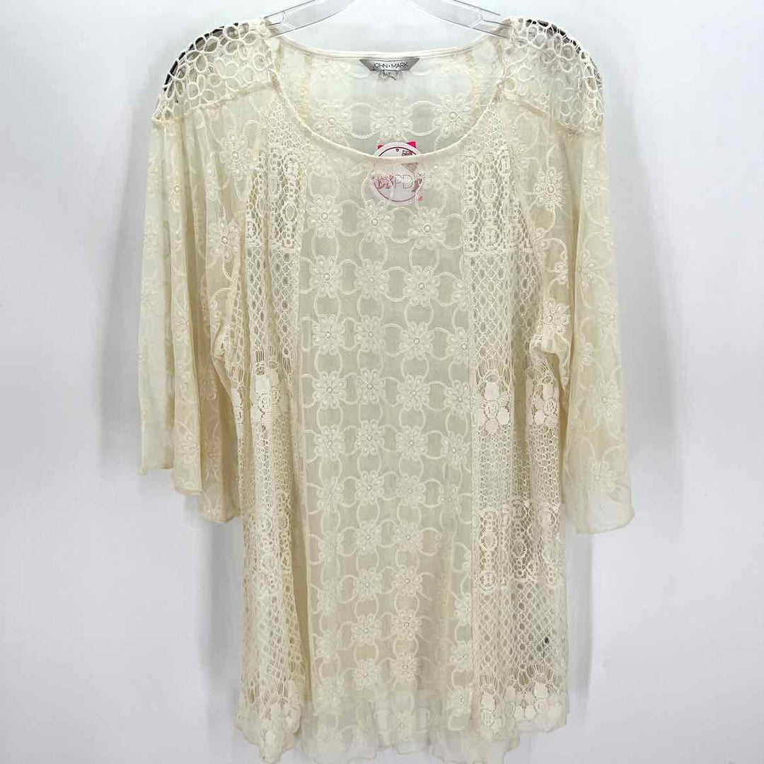 Size L JOHN MARK Cream Shirt
