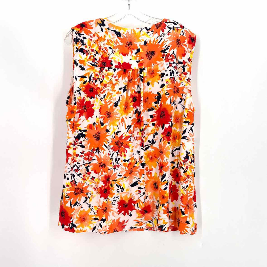 Size 16 Jones New York ORANGE PRINT Shirt