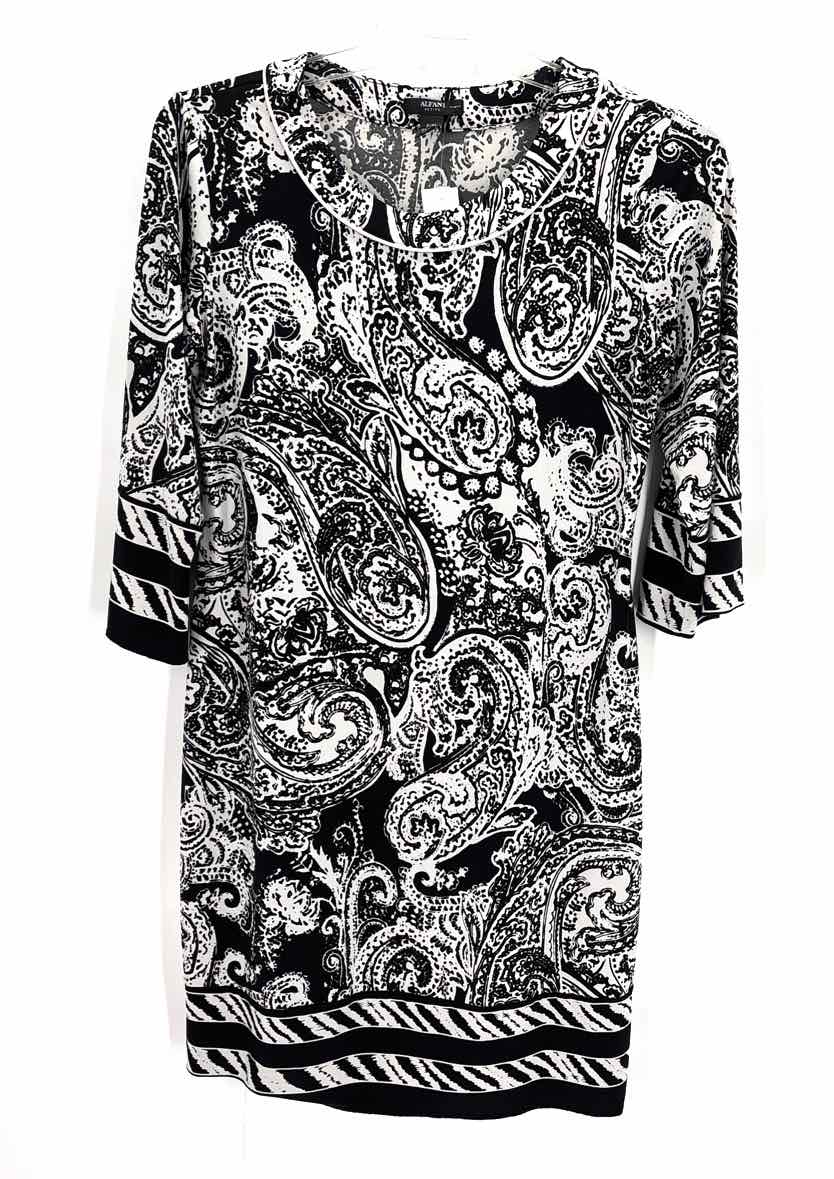 Size M ALFANI Black/White Dress