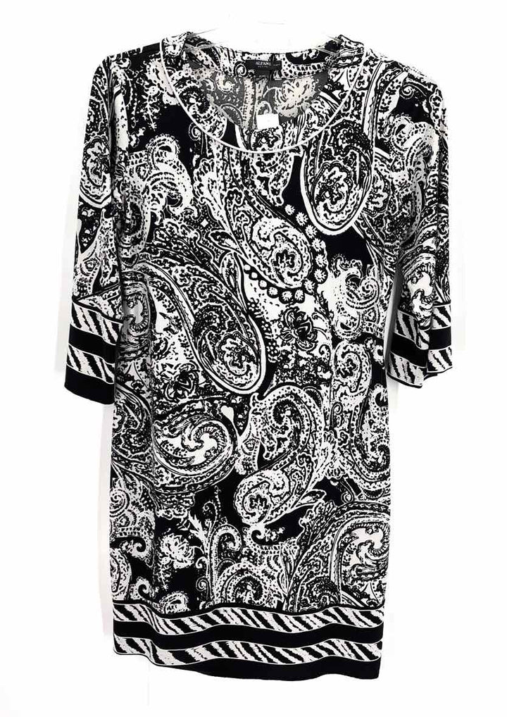 Size M ALFANI Black/White Dress