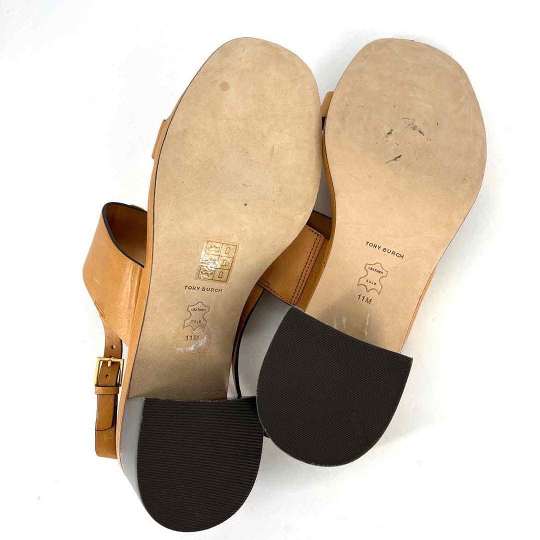 Shoe Size 11 Tory Burch Camel Leather Sandals