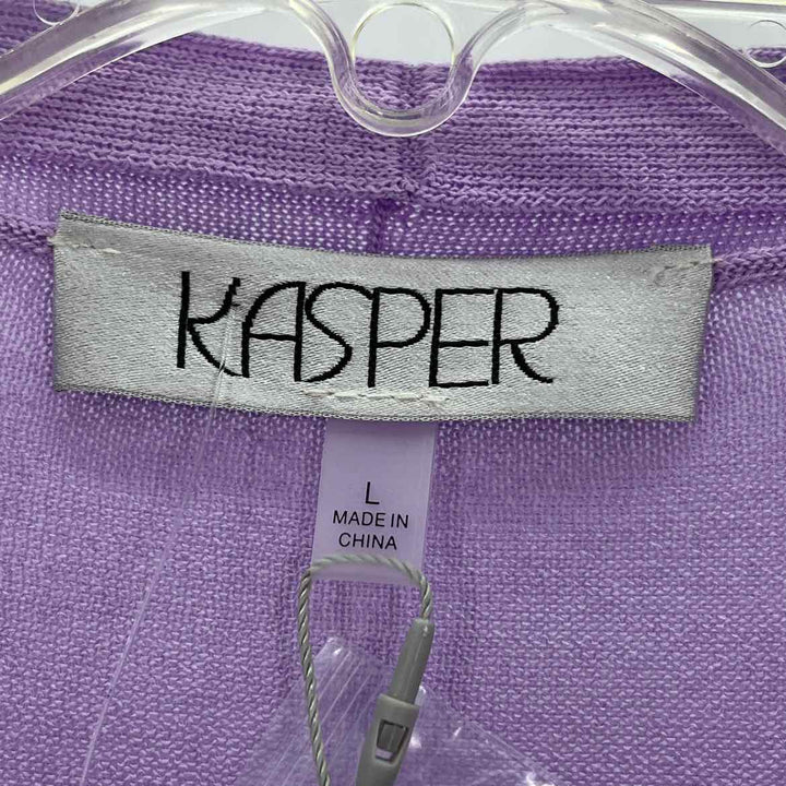 Size L KASPER Lavender Knit Cardigan