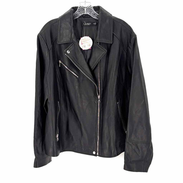 Size 2X RALPH LAUREN Black Leather Jacket