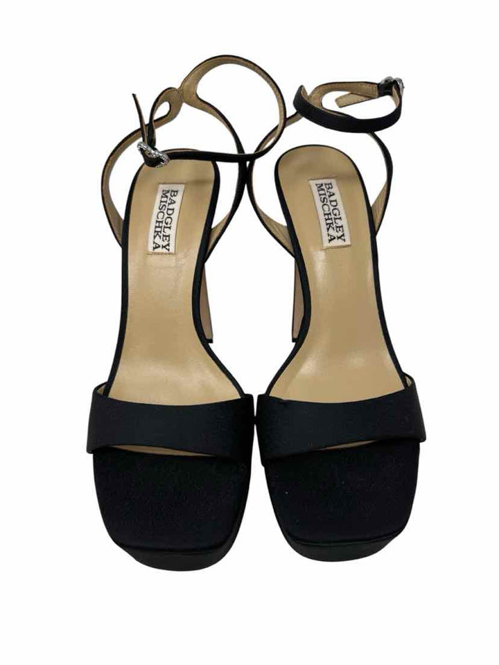Shoe Size 7 Badgley Mischka Black Sateen Pumps