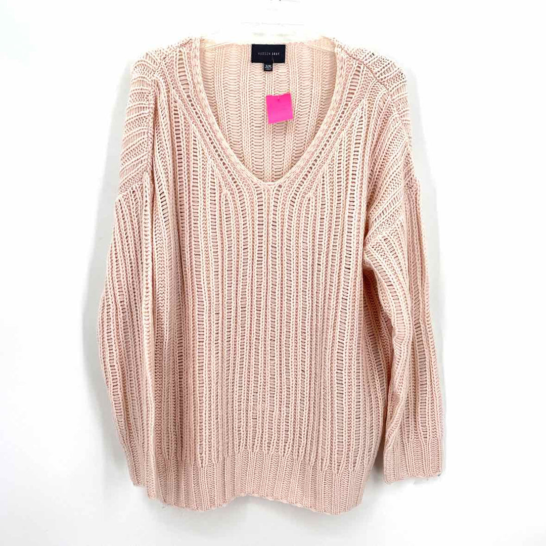 Size S/M HUDSON GREY Pale Pink Knit Sweater
