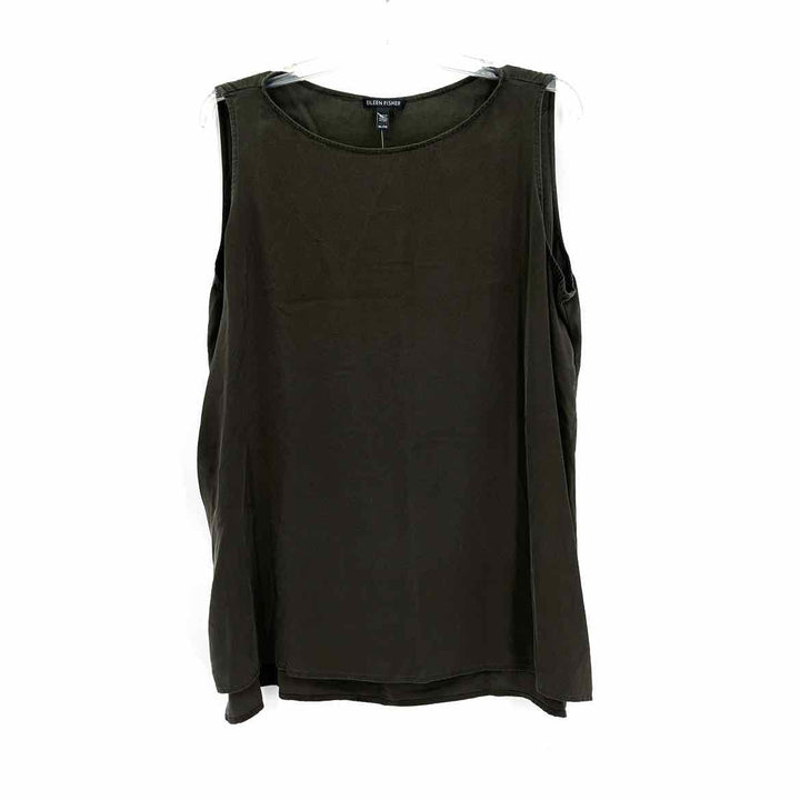 Size XL Eileen Fisher Olive Silk Shirt
