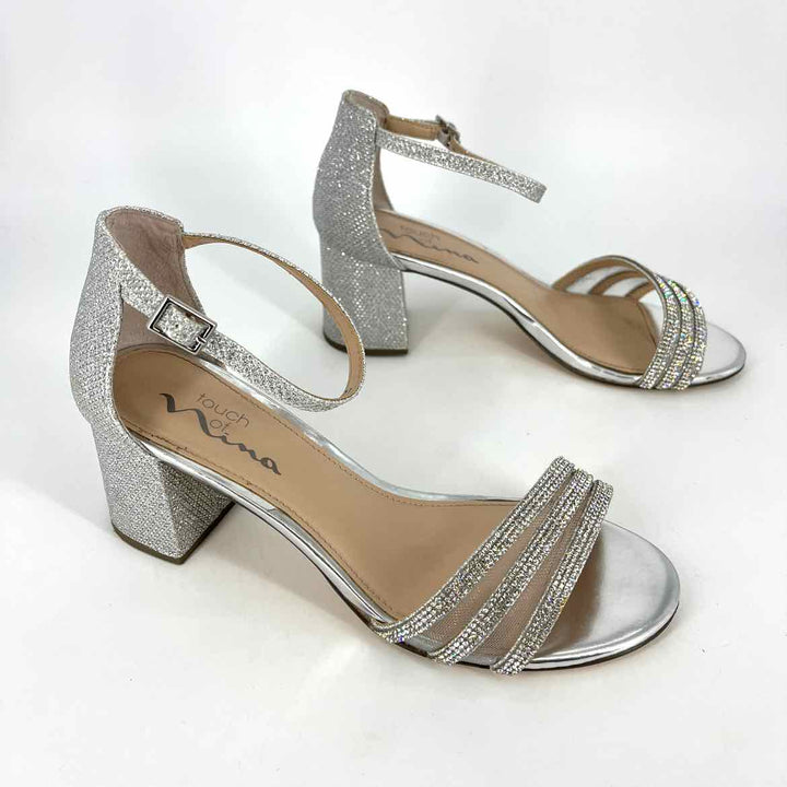 Shoe Size 7 Nina Silver Rhinestone Sandals
