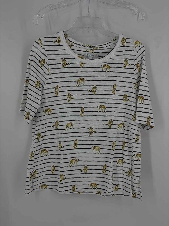 Size M Chico's White Print Shirt