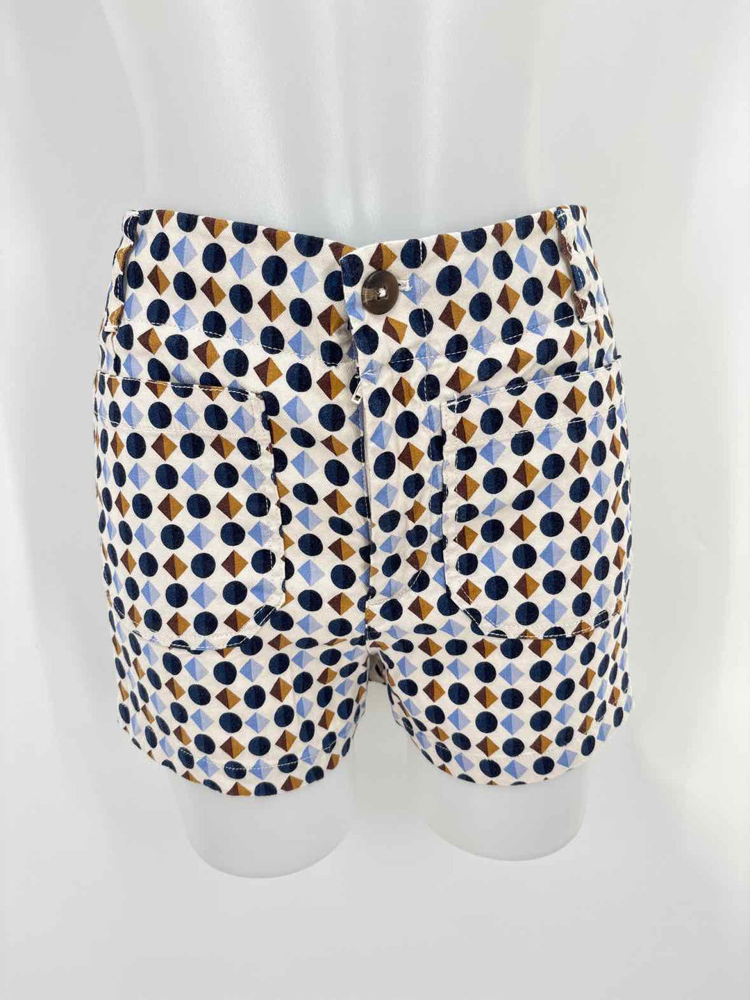 Size 28 MAEVE Blue Print Shorts