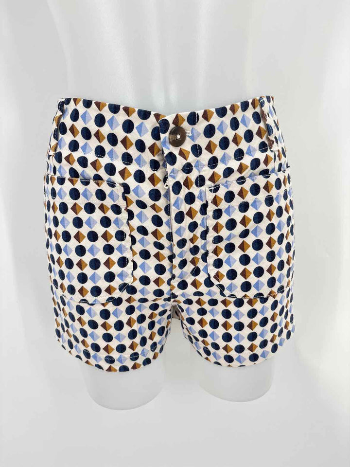 Size 28 MAEVE Blue Print Shorts