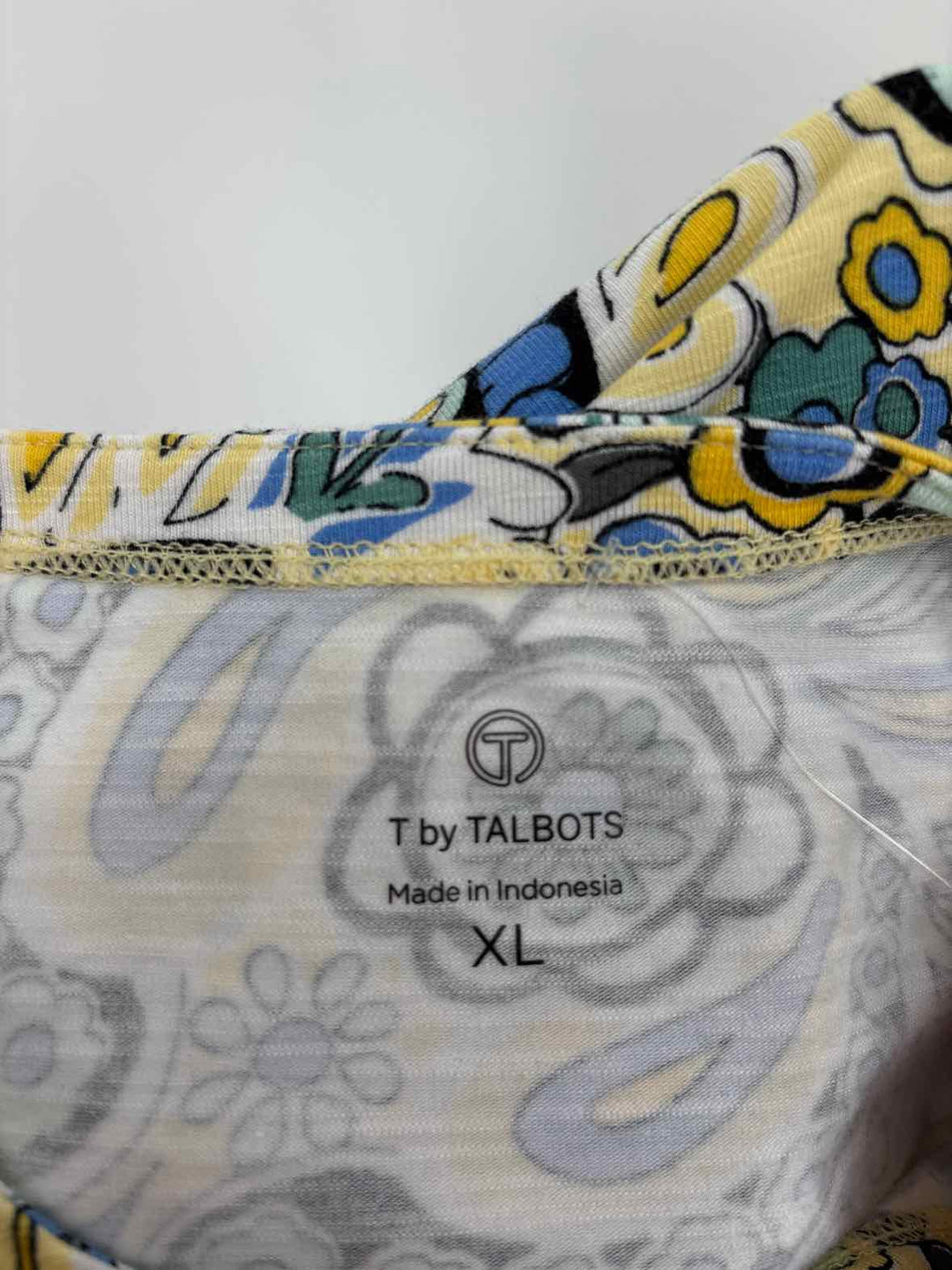 Size XL Talbots Yellow Print Shirt