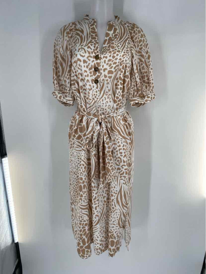 Size S Ann Taylor Brown Print Dress