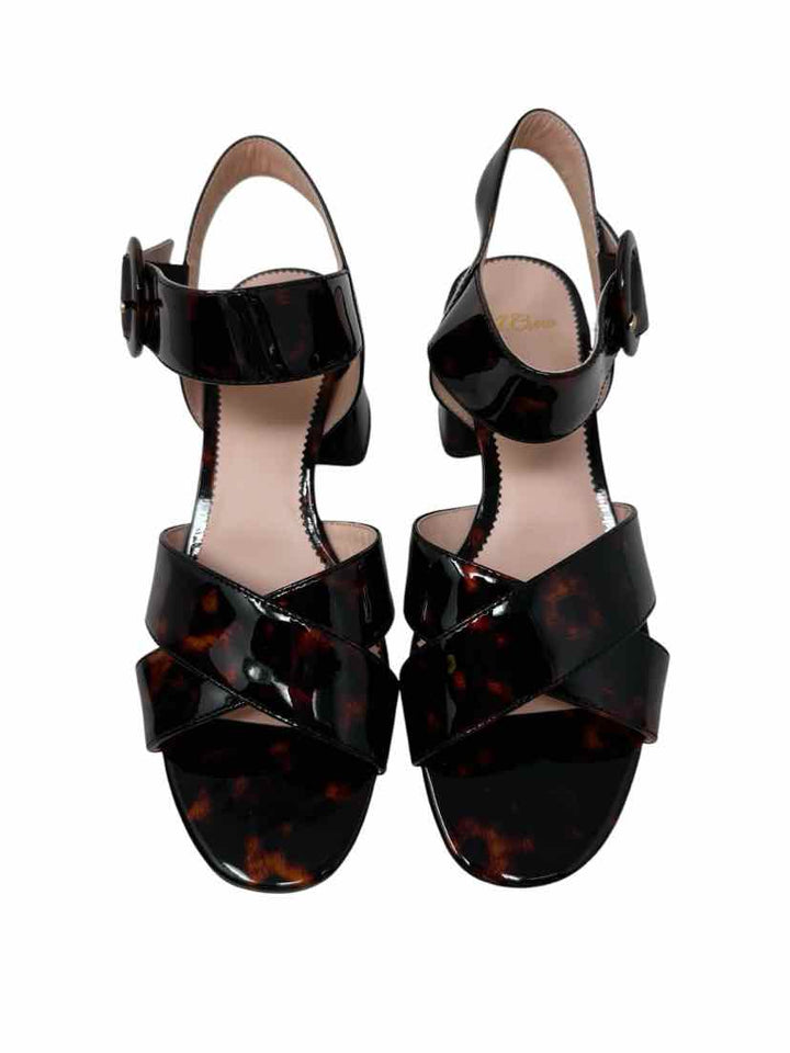Shoe Size 8.5 J Crew Brown Print Sandals