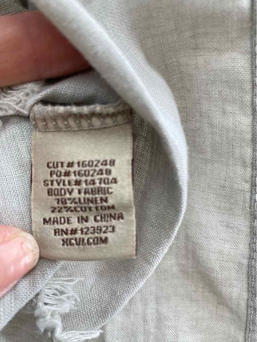 Size L XCVI Gray Shirt
