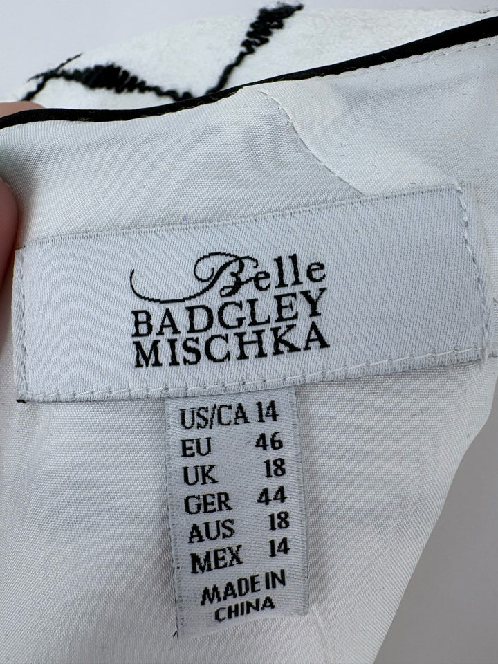 Size 14 Badgley Mischka Black/White Dress