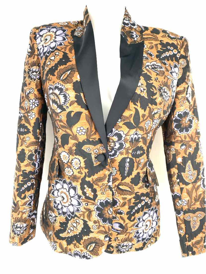 Size 2 BCBG Brown Print Blazer