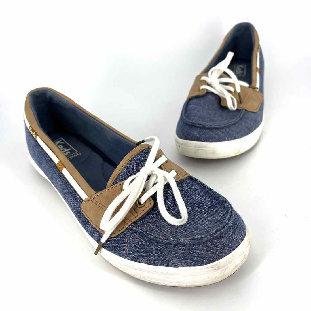 Shoe Size 9.5 Keds Blue Cotton Flats