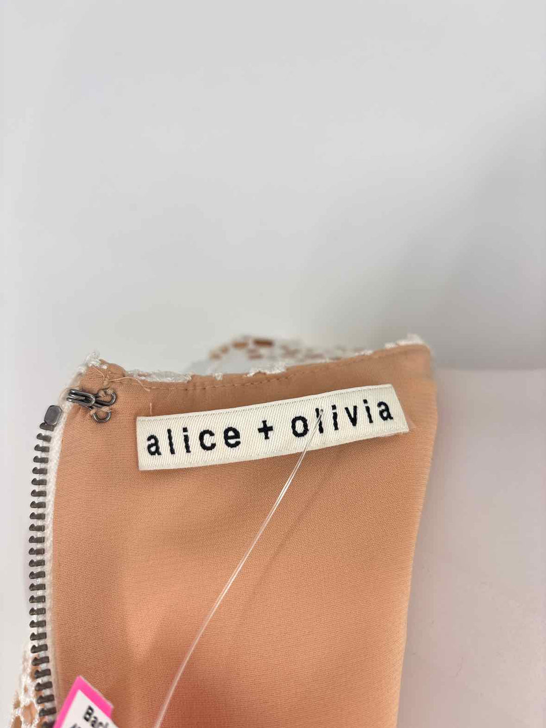 Size 10 Alice + Olivia Black Leather Lace Dress