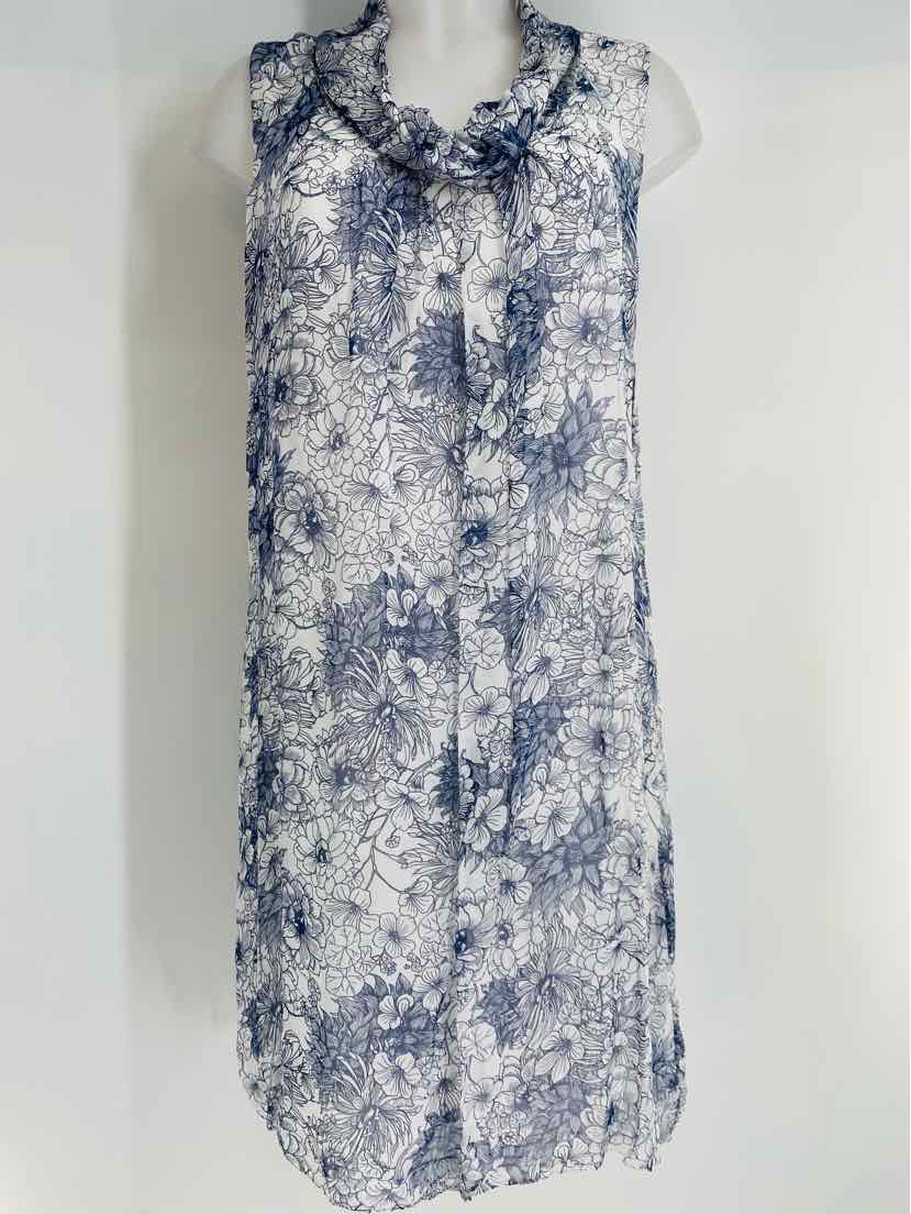 Size L Blue Print Dress