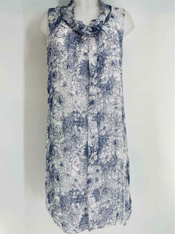 Size L Blue Print Dress