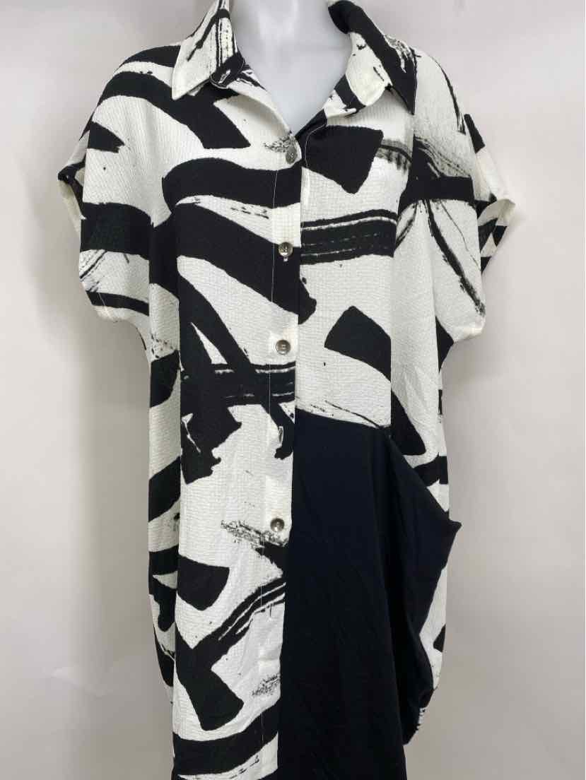 Size L Black/White Dress