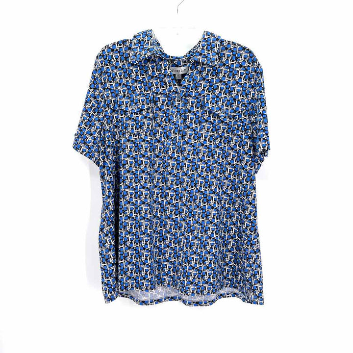 Size 2X Blue Print Shirt