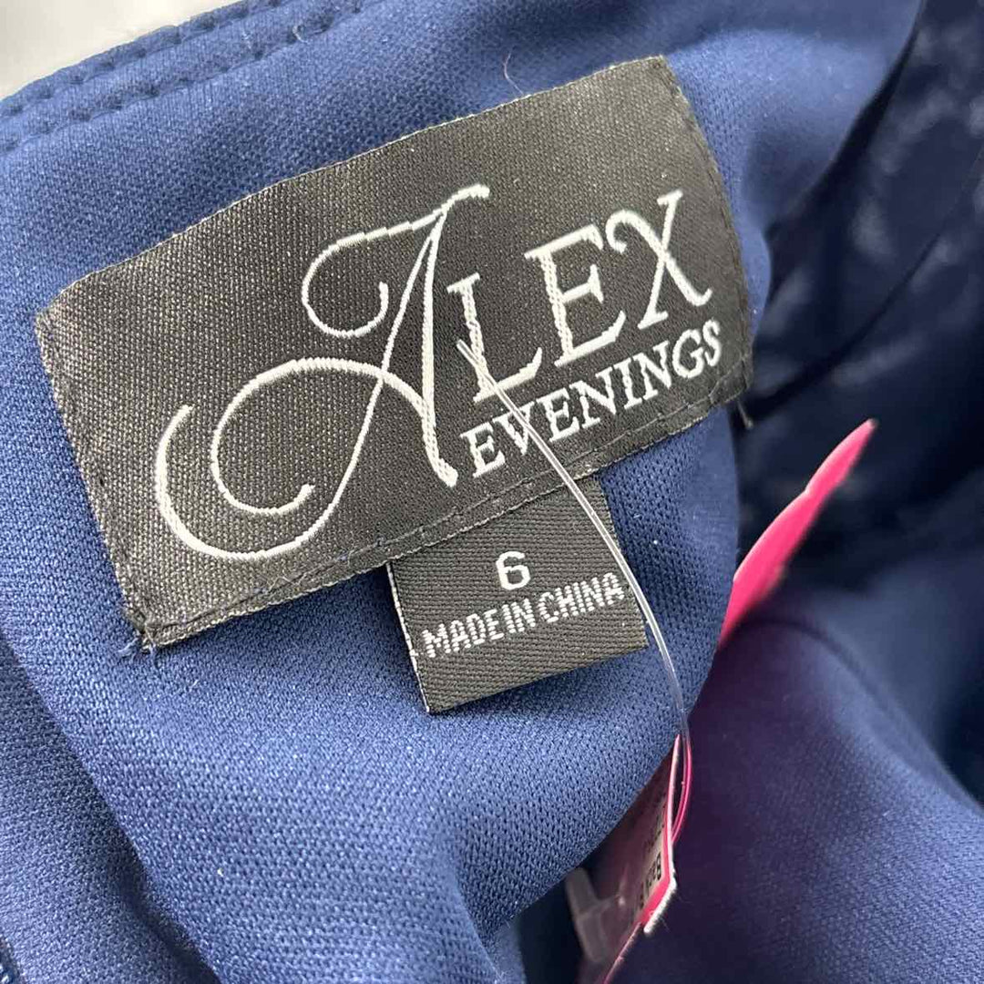 Size 6 ALEX EVENING Navy Lace Dress
