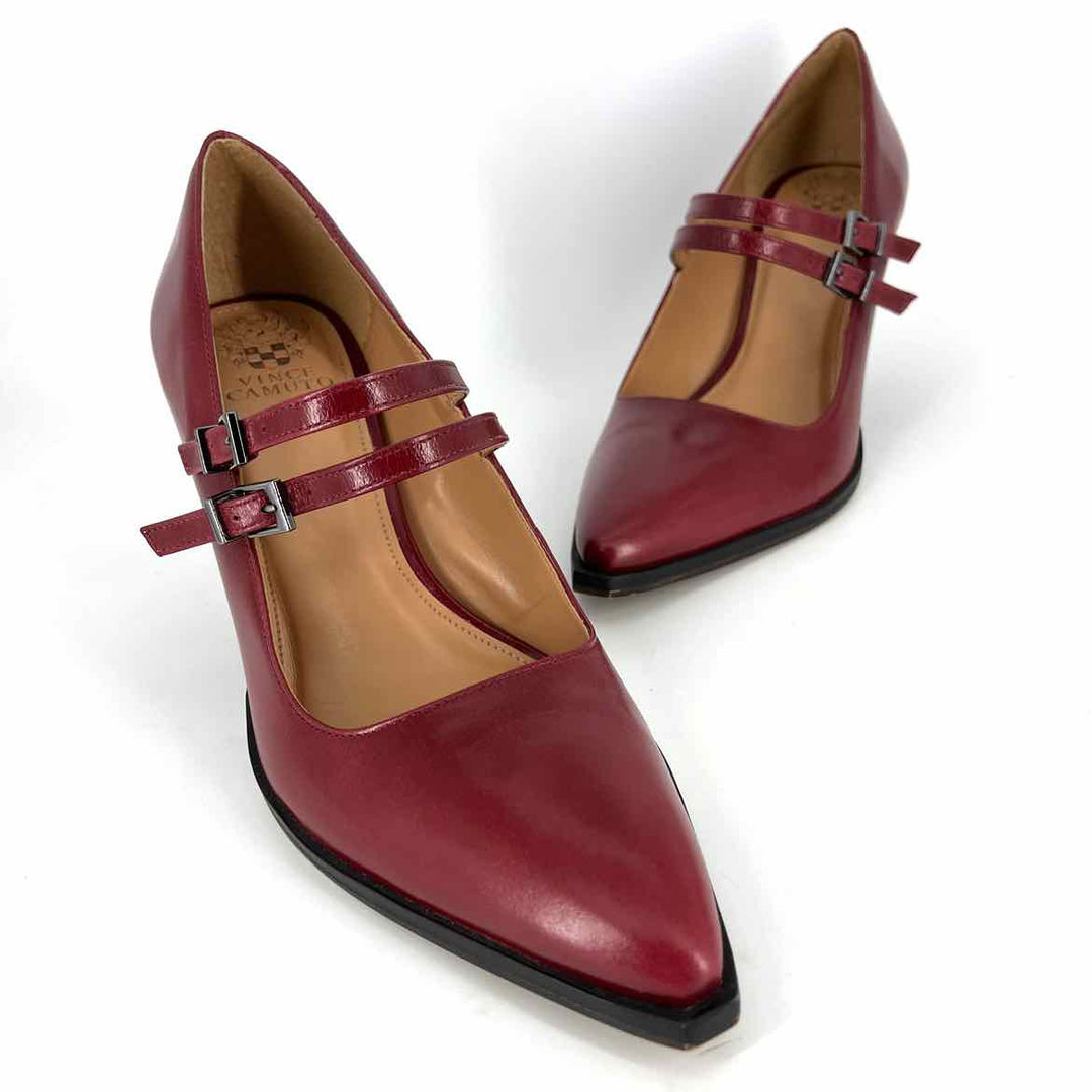 Shoe Size 10 Vince Camuto Red Leather Pumps