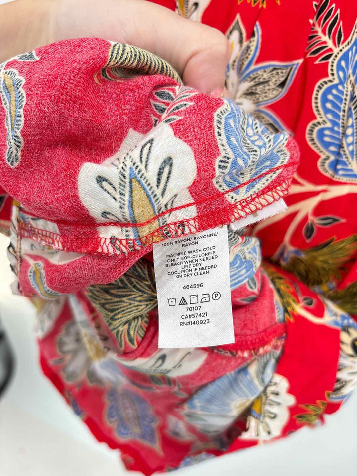 Size M LOFT Red Print Dress