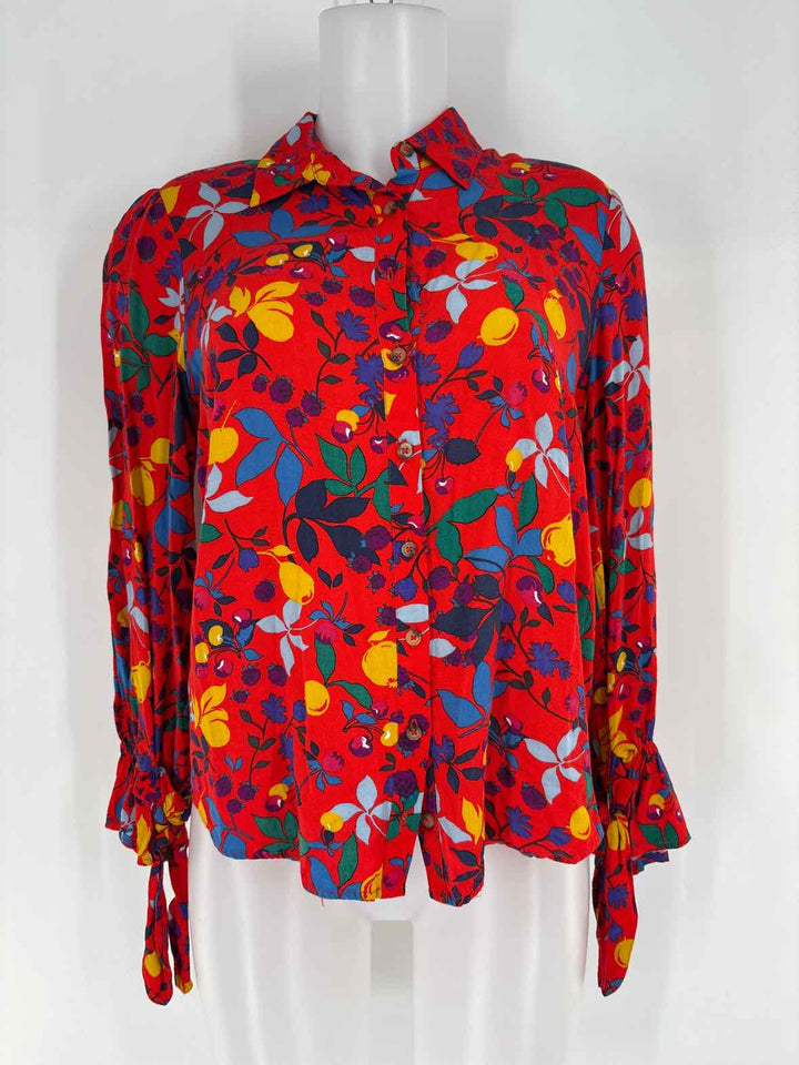 Size 6 MAEVE Red Print Shirt