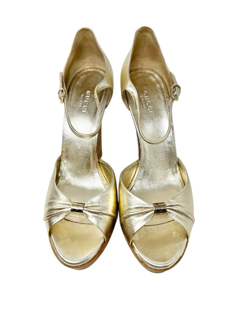 Shoe Size 38.5 Gucci Gold Luxury - Heels