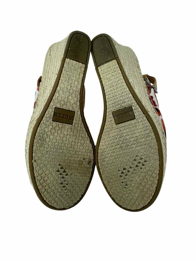 Shoe Size 8.5 Toms Red Sandals