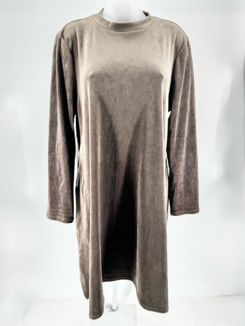 Size XL J JILL Brown Velour Dress