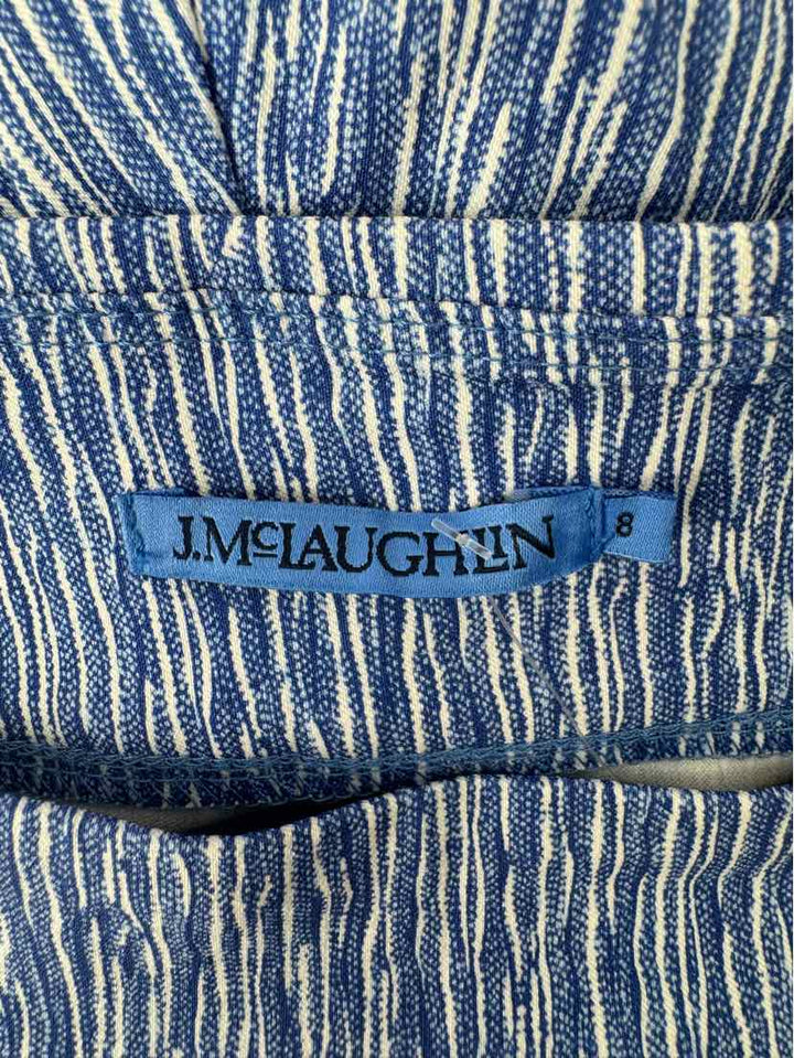 Size 8 J MCLAUGHLIN Blue Print Pants