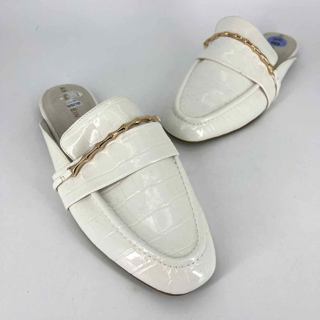 Shoe Size 8.5 Ann Taylor Cream PATENT Loafers