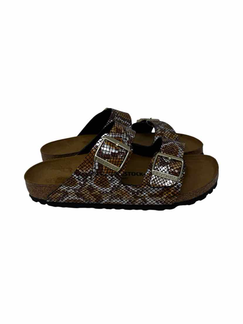 Shoe Size 41 Birkenstock Gold Leather Sandals