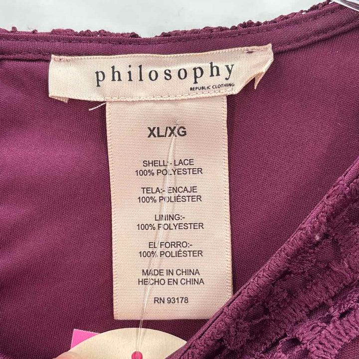 Size XL PHILOSPHY Purple Lace Shirt