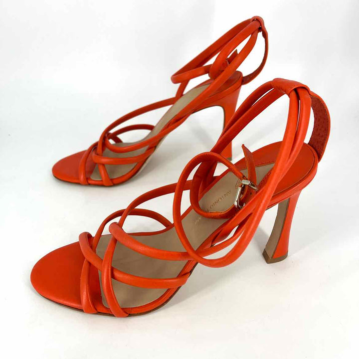 Shoe Size 8.5 ANTONIO MELANI Orange Leather Sandals