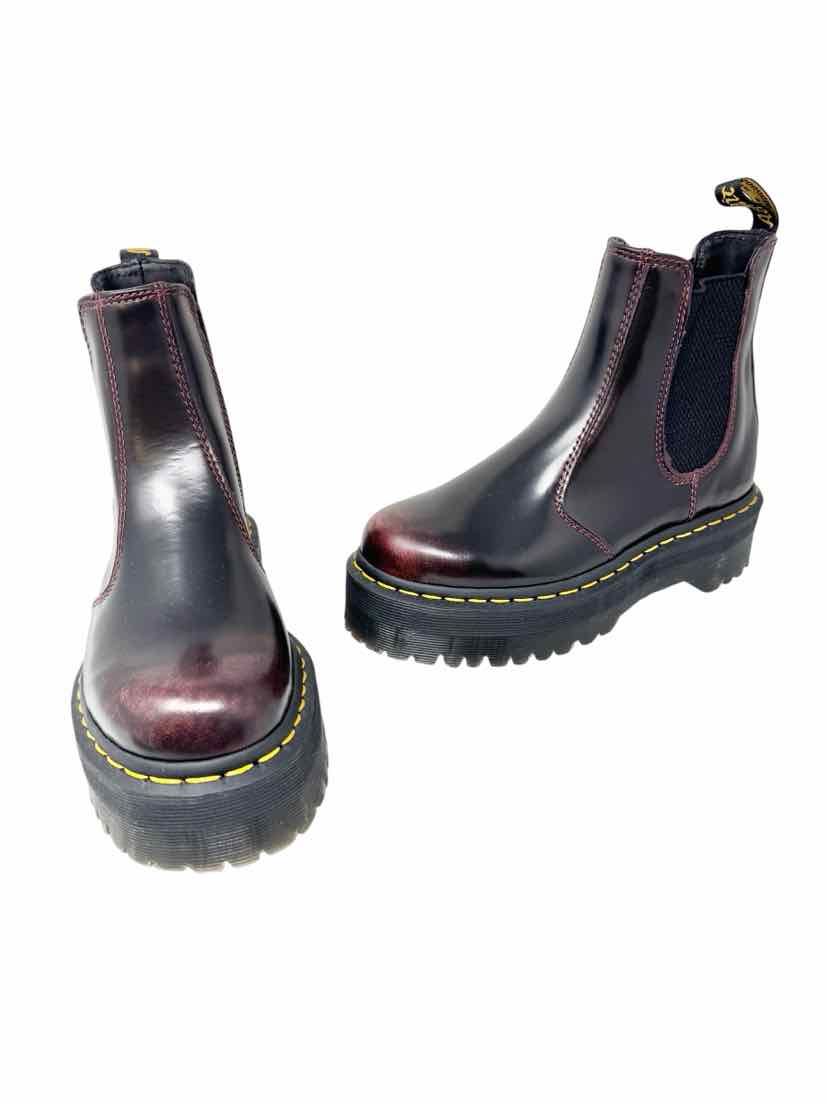 Shoe Size 37 DOC MARTENS Burgundy Leather Boots