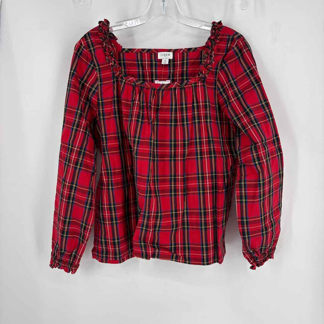 Size M J Crew Red Print Shirt
