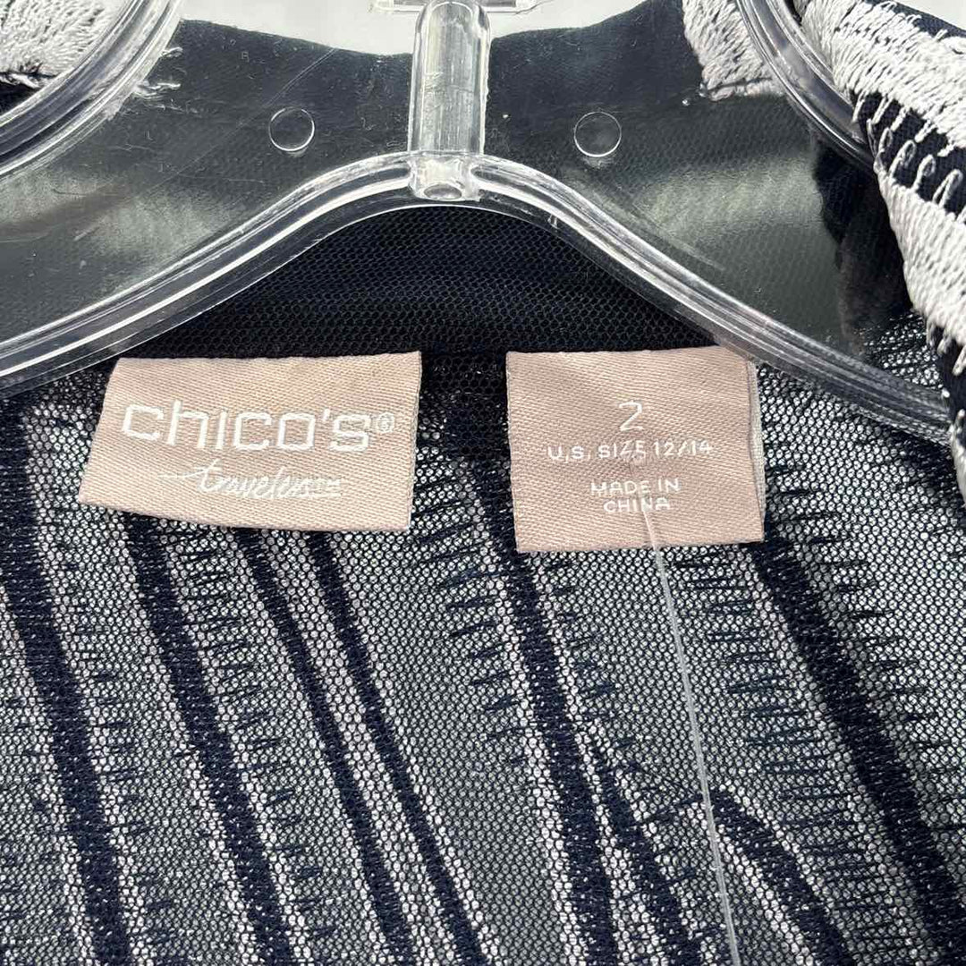 Size L Chico's Navy Mesh Jacket