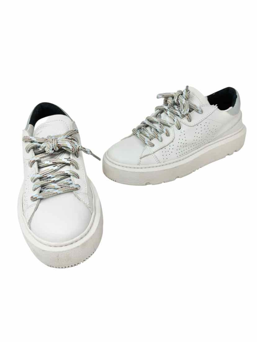 Shoe Size 37 P448 White Leather Sneakers
