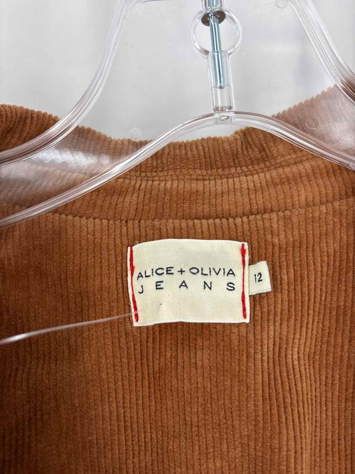 Size 12 Alice + Olivia Brown Corduroy Blazer