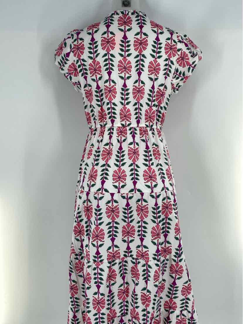 Size 10 J Crew White Print Dress