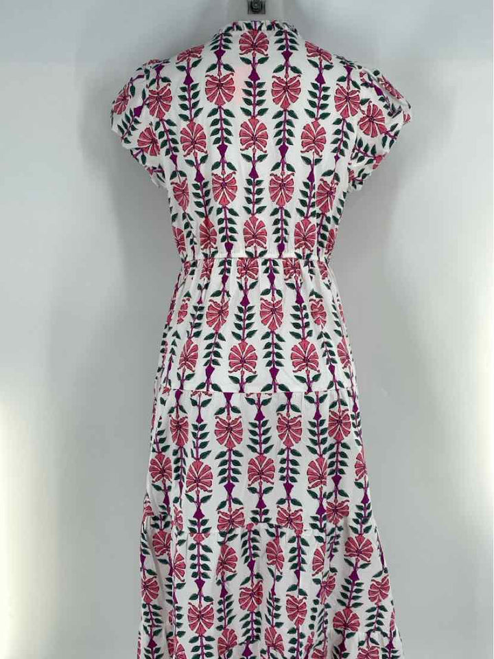 Size 10 J Crew White Print Dress